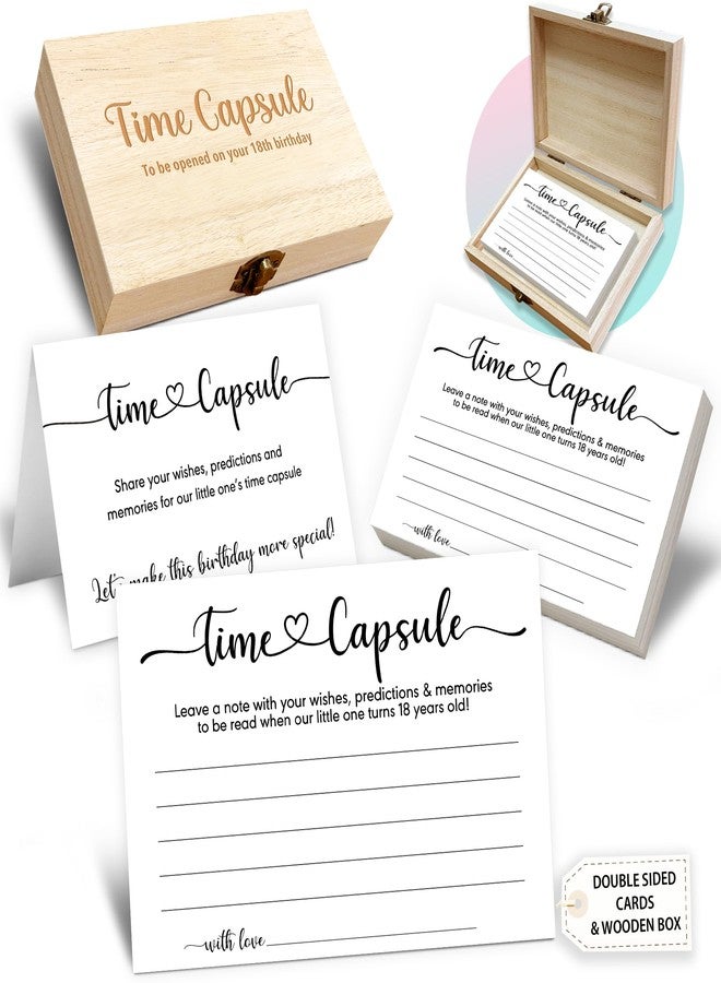 Crocothemis Time Capsule Box 1st Birthday, Baby Time Capsule Box for First Birthday Party Games, Set of 50 Wishes Card Gifts Keepaske Decorations for Baby(Minimalism) -A01 - Image 1